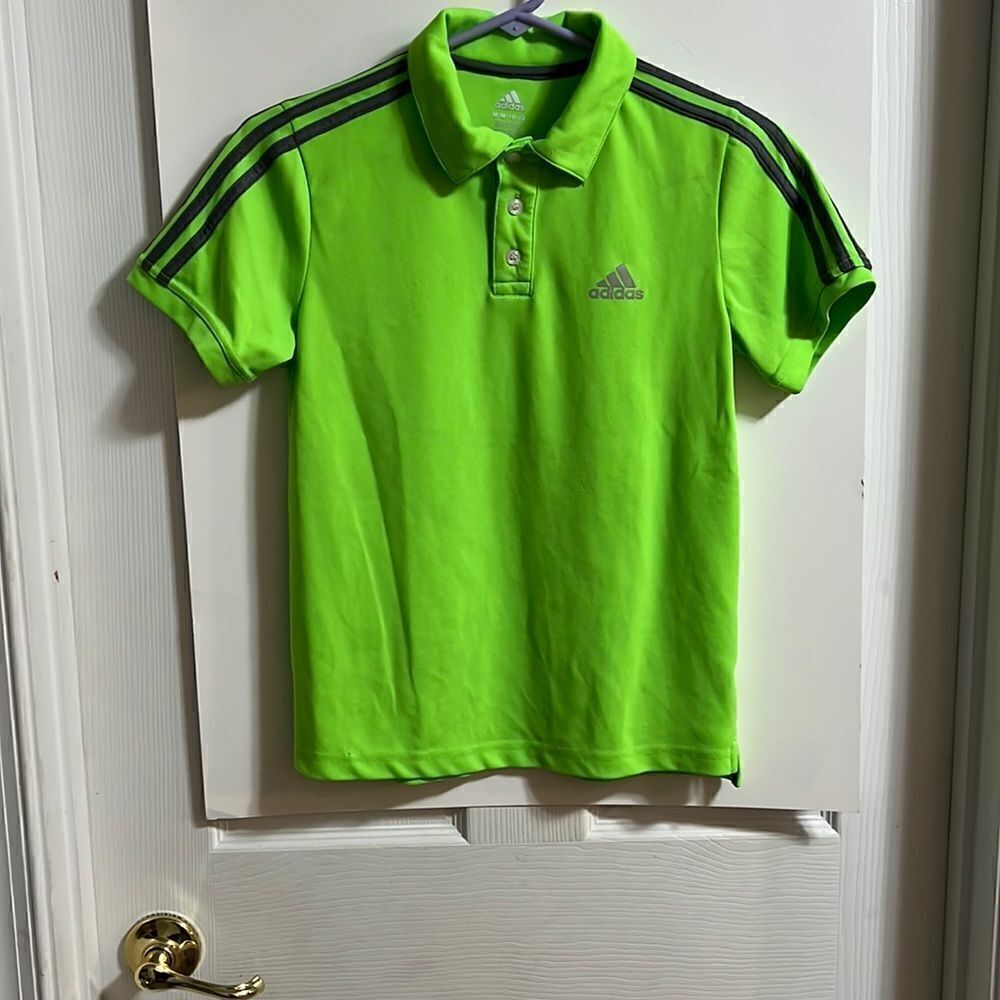 Adidas youth boys size medium (10/12) green polo.
